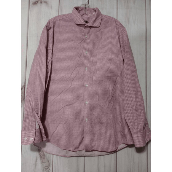 Pronto Oumo Shirt Men's 17 Button Front Red Long Sleeve - Picture 1 of 8